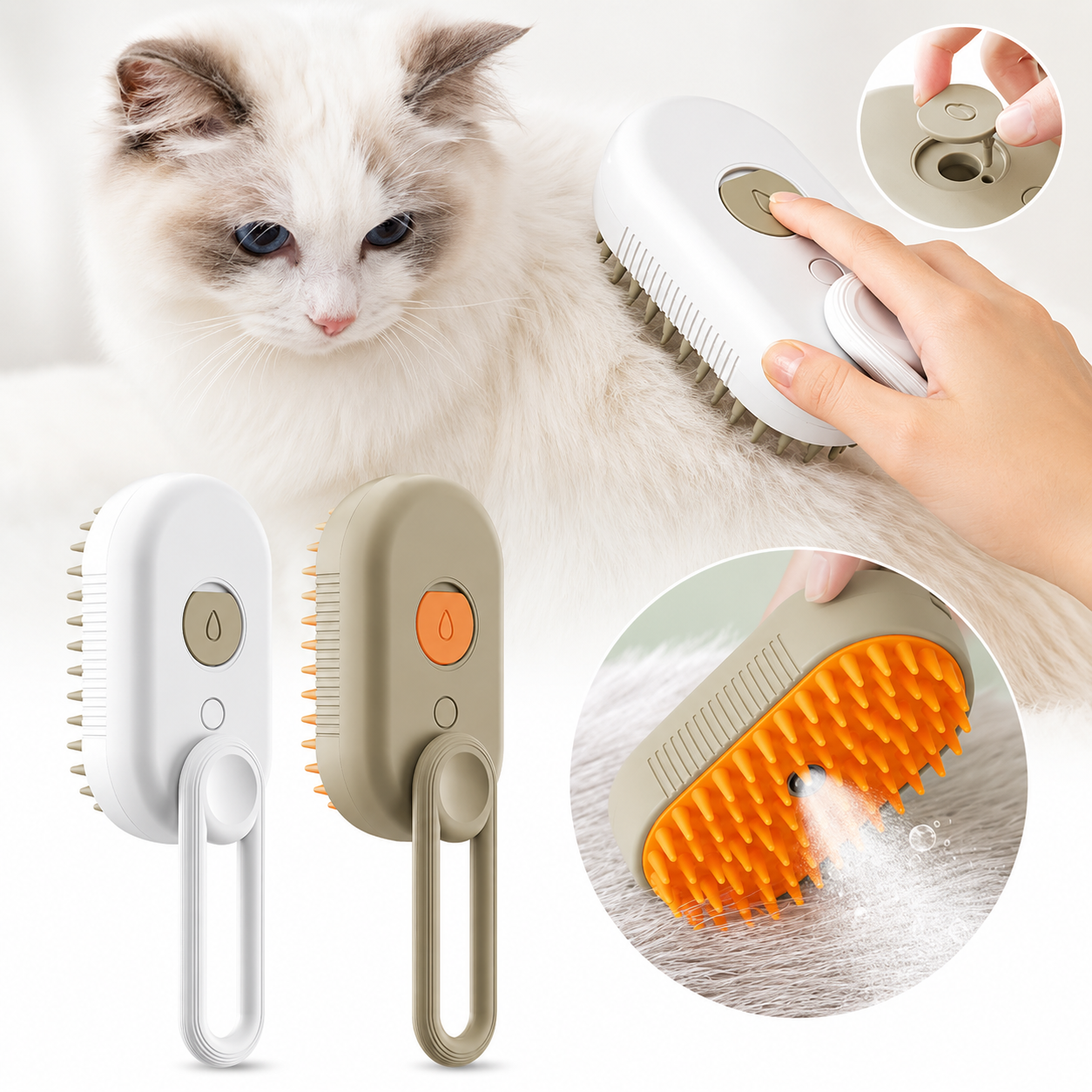 Steamy Self-Cleaning Pet Brush
