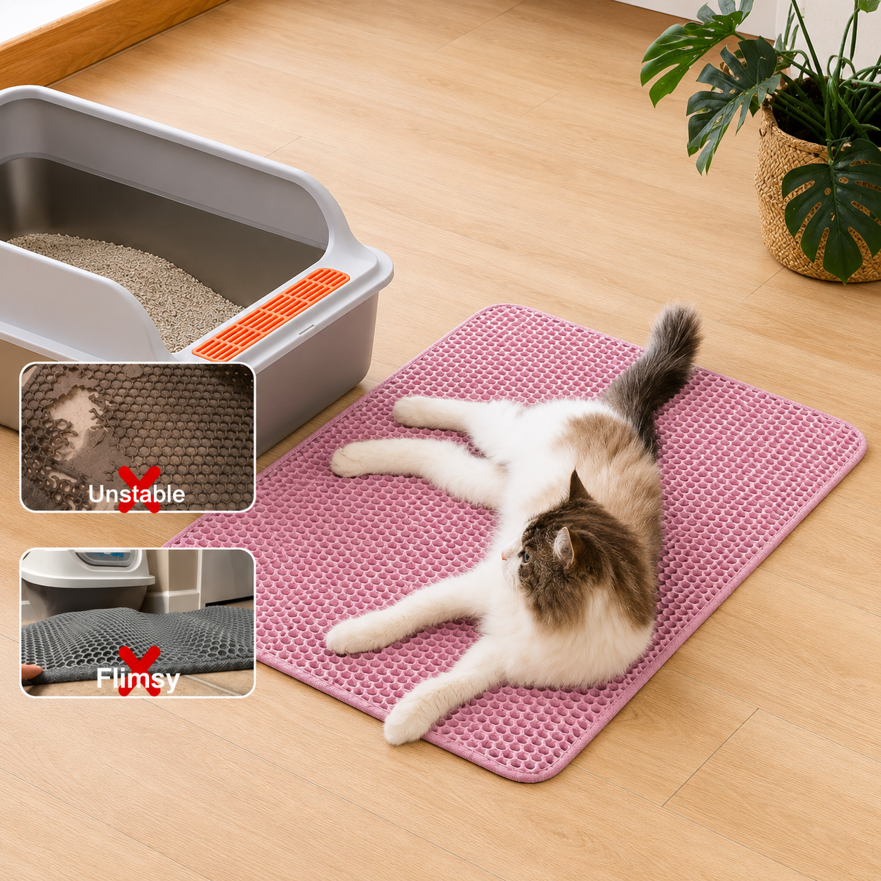 Double-Layer Cat Litter Trapping Mat
