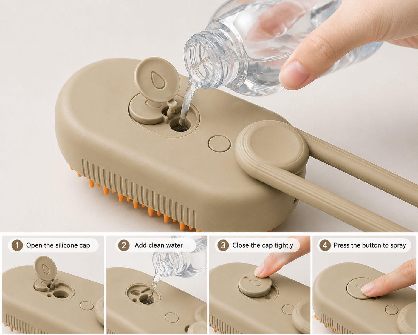 Steamy Self-Cleaning Pet Brush