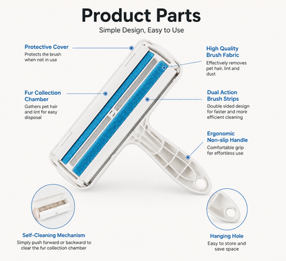 Steamy Self-Cleaning Pet Hair Remover Brush