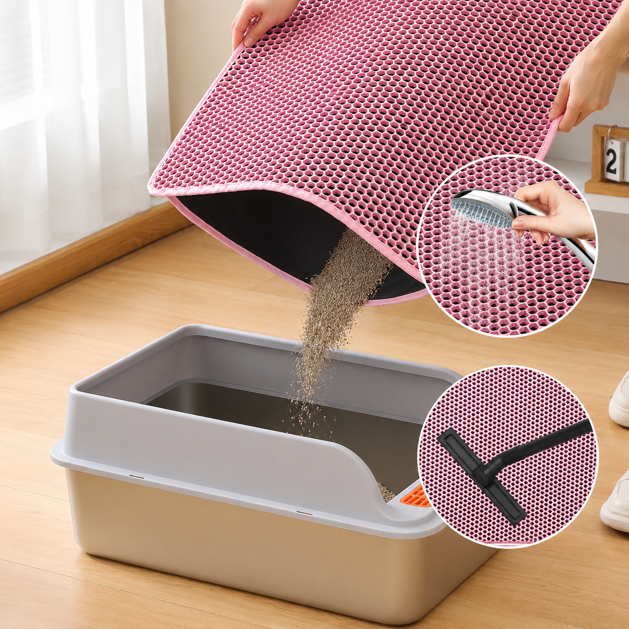 Double-Layer Cat Litter Trapping Mat